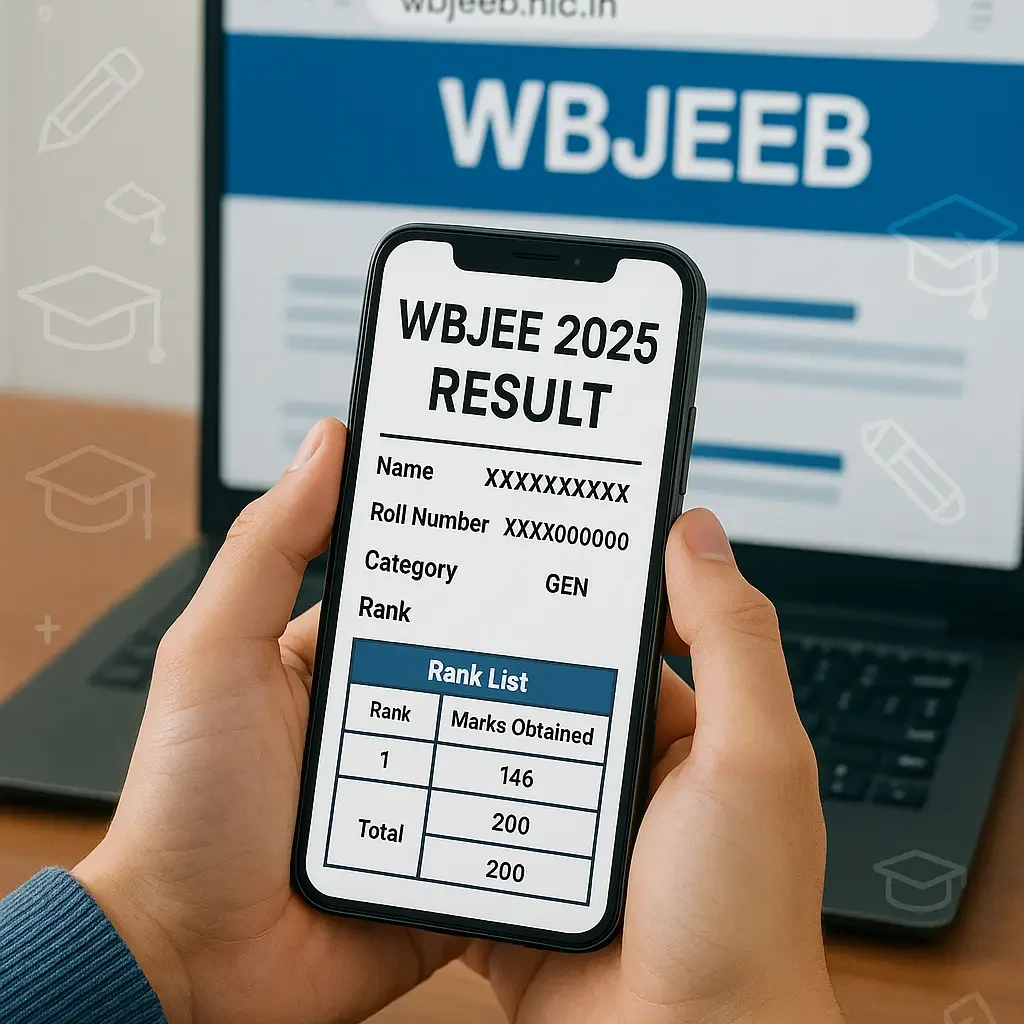 WBJEE 2025 result announcement with digital scorecard and rank list display